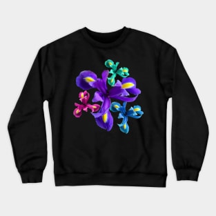 Irises, iris, iris flowers, petals, floral, flower Crewneck Sweatshirt